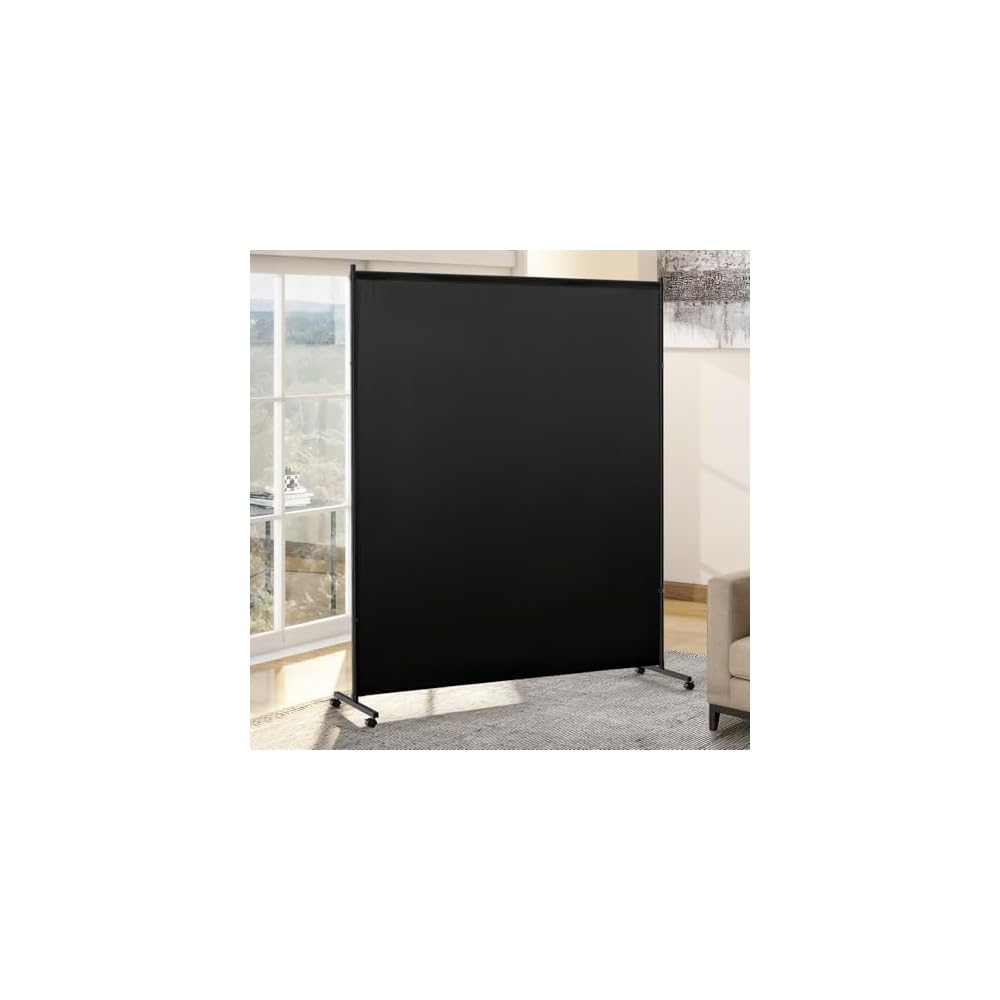 6*6FT Single Panel Room Divider/ Privacy Screen with Caster Wheels & Brakes