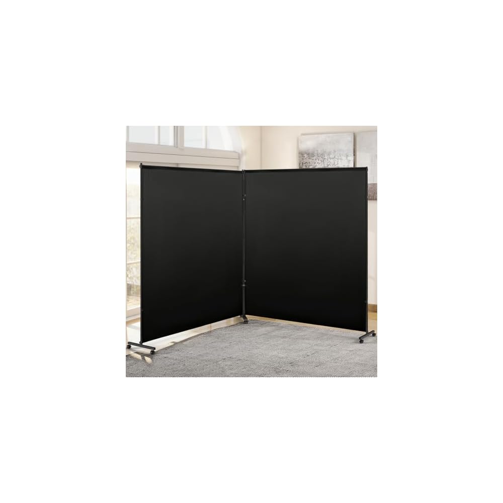 6*6FT Single Panel Room Divider/ Privacy Screen with Caster Wheels & Brakes