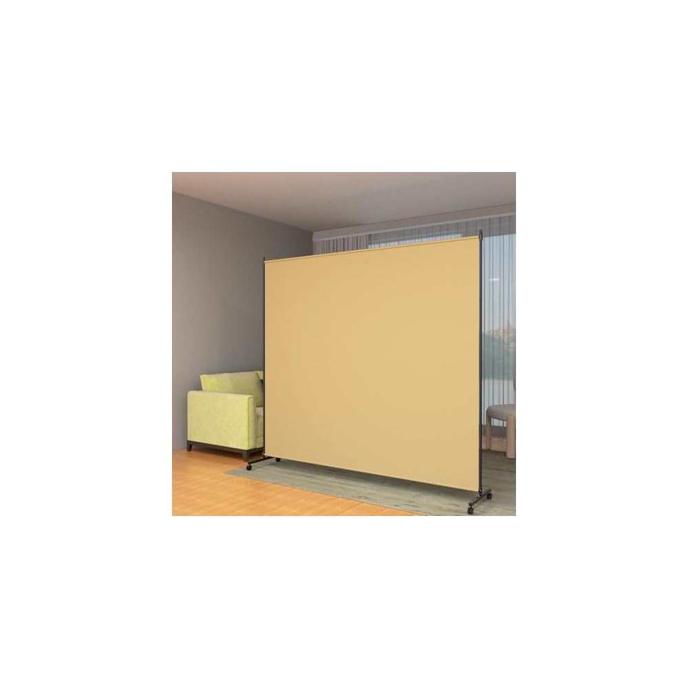 6*6FT Single Panel Room Divider/ Privacy Screen with Caster Wheels & Brakes
