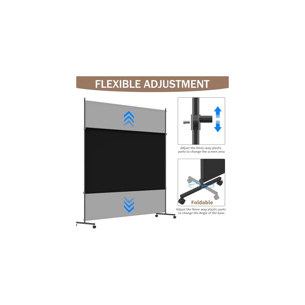 6*6FT Single Panel Room Divider/ Privacy Screen with Caster Wheels & Brakes