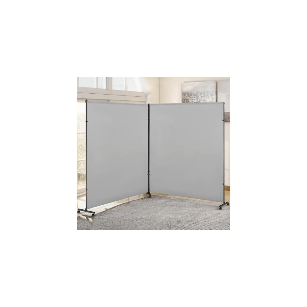 6*6FT Single Panel Room Divider/ Privacy Screen with Caster Wheels & Brakes