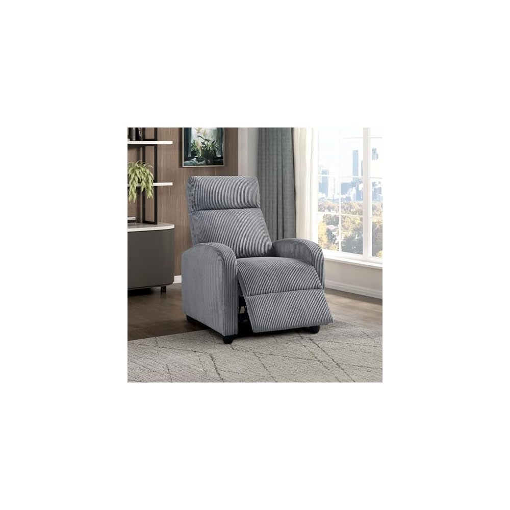 Lexicon Corduroy Pushback Recliner Chair, Green