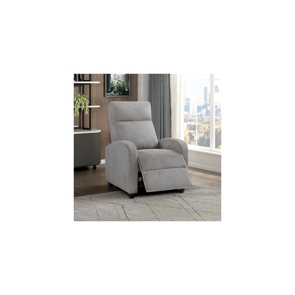 Lexicon Corduroy Pushback Recliner Chair, Green