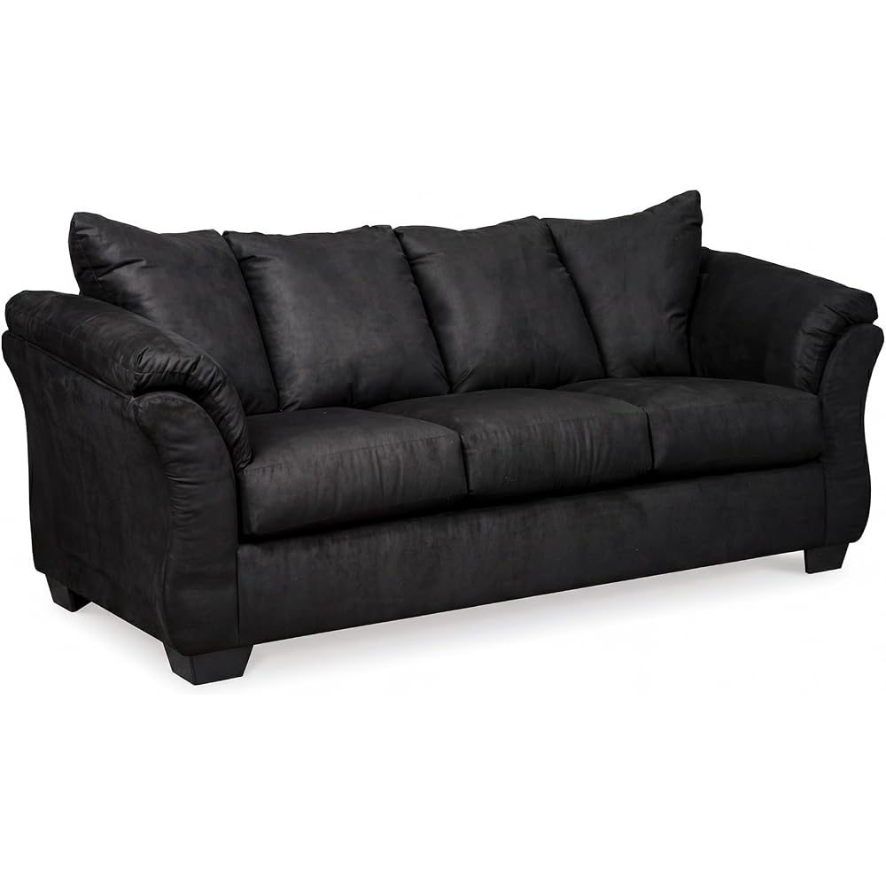 Signature Design by Ashley Darcy Contemporary 3-Seater Sofa Couch, Black
